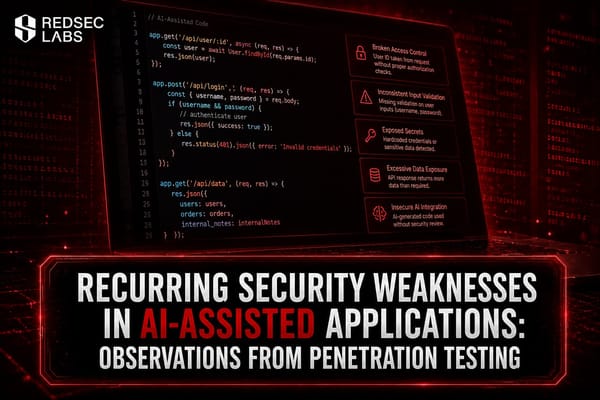 Recurring Security Weaknesses in AI-Assisted Applications: Observations from Penetration Testing