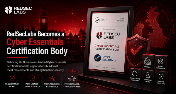 RedSecLabs Becomes a Cyber Essentials Certification Body | UK