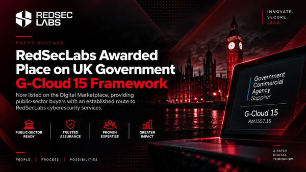 REDSECLABS Awarded Place on UK Government G-Cloud 15 Framework
